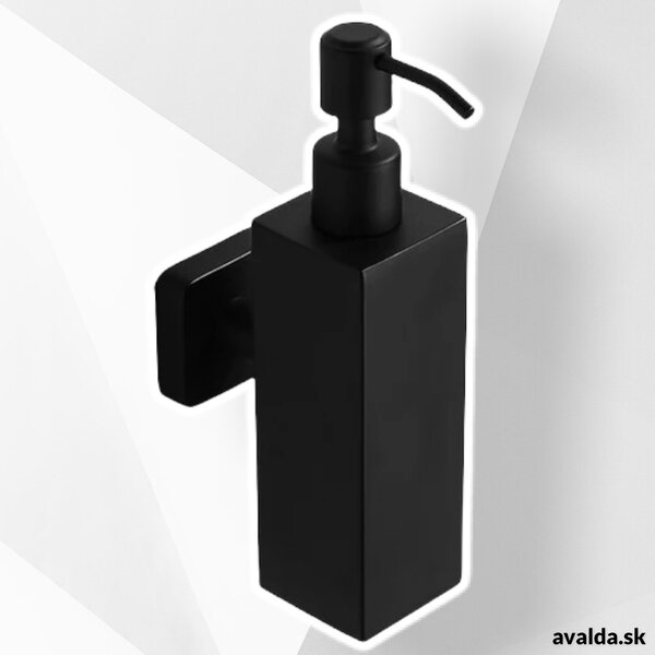 Moderný matný čierny dávkovač na mydlo 2 modely Blackie<span> - </span>Nástenný