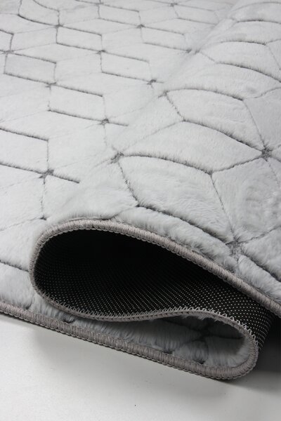 Koberec Rabbit 3D Carving GREY/WHITE 2 rozmery koberec: 80x140 cm