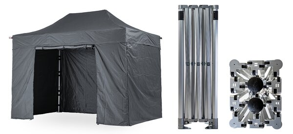 Nožnicový párty stan 3x4,5 m TENTino BIG HEXAGON Farba opláštenia: 17A - ANTRACIT