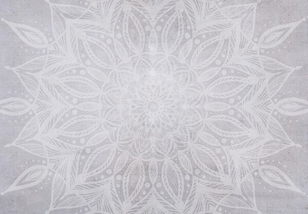 Fototapeta - Mandala na betónovej stene (147x102 cm)