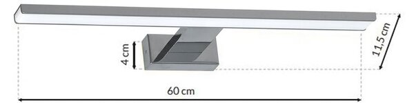 Nástenné LED svietidlo Shine1, 1x LED 13,8w, 4000k, (60 cm), ch