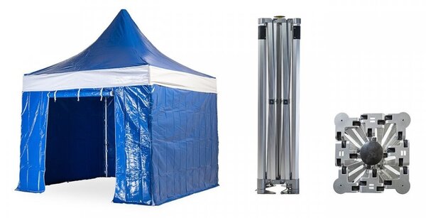 Nožnicový párty stan 3x3 m TENTino BH EXTREME PVC EXTRA HIGH ROOF Farba opláštenia: 7A - ČERVENÁ (VOLÁNY BÍLÉ)