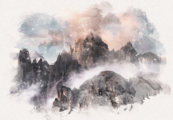 Fototapeta - Skaly, aquarel (147x102 cm)