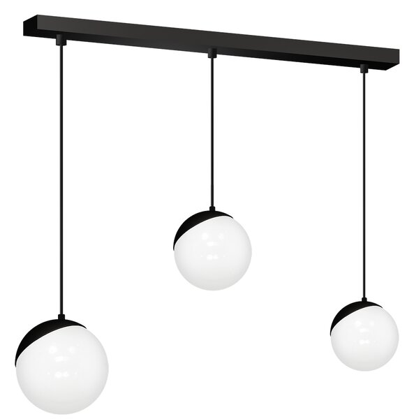 Závesné svietidlo Sfera, 3x biele sklenené tienidlo, b