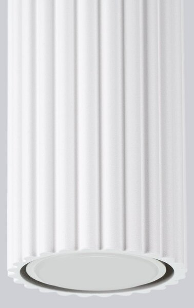 Stropné svietidlo Karbon, 1x biele kovové tienidlo, (40 cm)