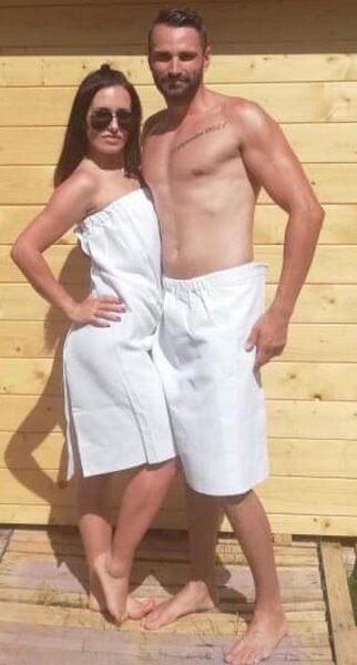Saunovací kilt pánský biela