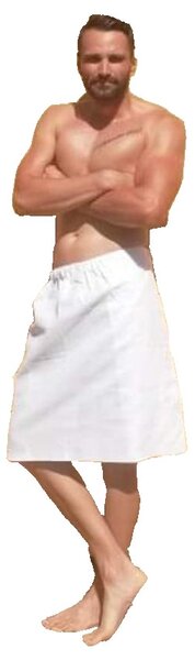 Saunovací kilt pánský biela