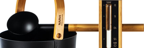 Narvi Black hliníková naberačka do sauny čierna