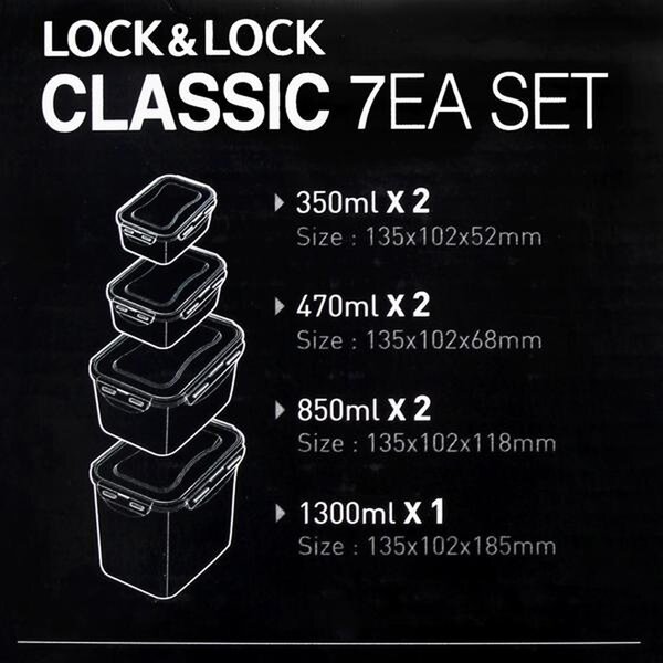 LOCKNLOCK Dóza na potraviny Lock, set 7 ks