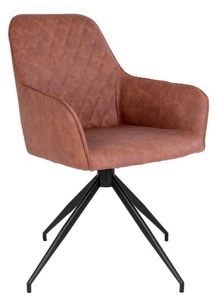 Dizajnová otočná stolička Gracelyn vintage hnedá