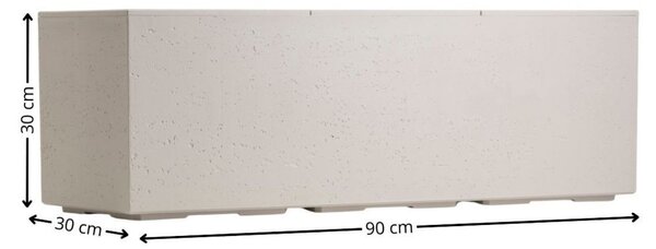 HowHomely Kvetináč na kolieskach BETONIQUE 90x30 cm béžový
