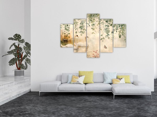 Obraz - Jazero, aquarel (150x105 cm)