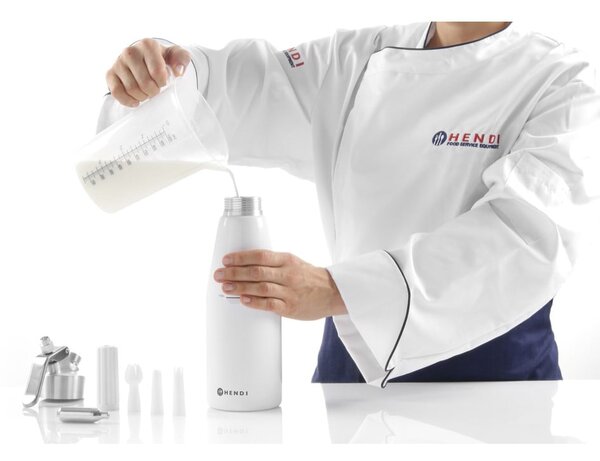 Čierna hliníková šľahačková fľaša Hendi Kitchen Line, 500 ml