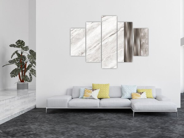 Obraz - Mramor so striebornými linkami (150x105 cm)