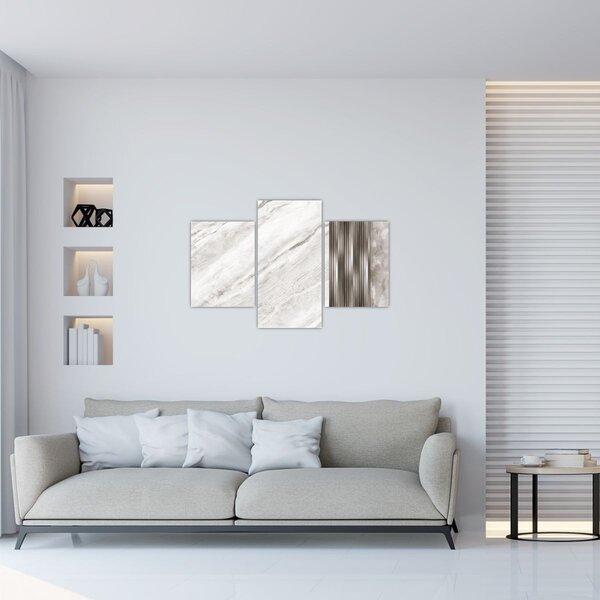 Obraz - Mramor so striebornými linkami (90x60 cm)