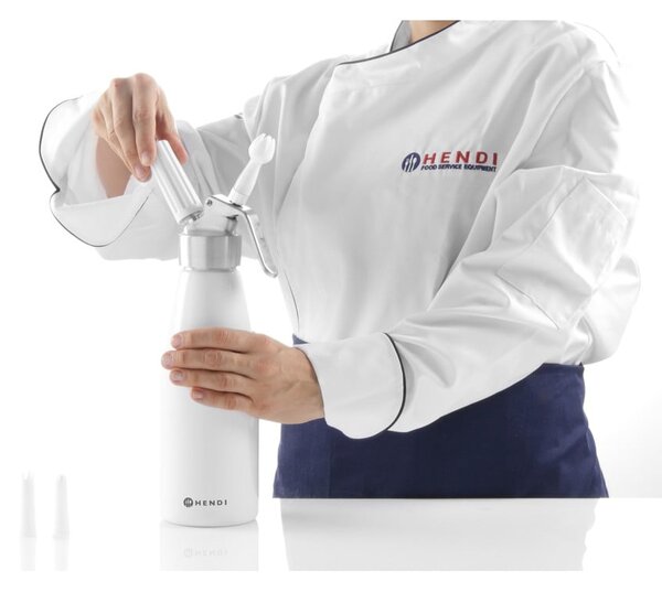 Čierna hliníková šľahačková fľaša Hendi Kitchen Line, 500 ml