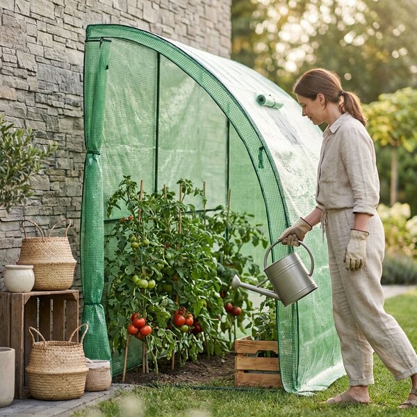 Ak furniture Nástenný záhradný fóliovník GOOLDIE 100x200x210 cm zelený