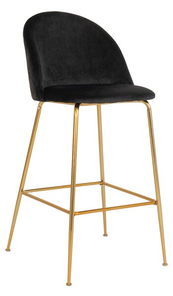 Dizajnová barová stolička Kristopher, čierna / mosadz