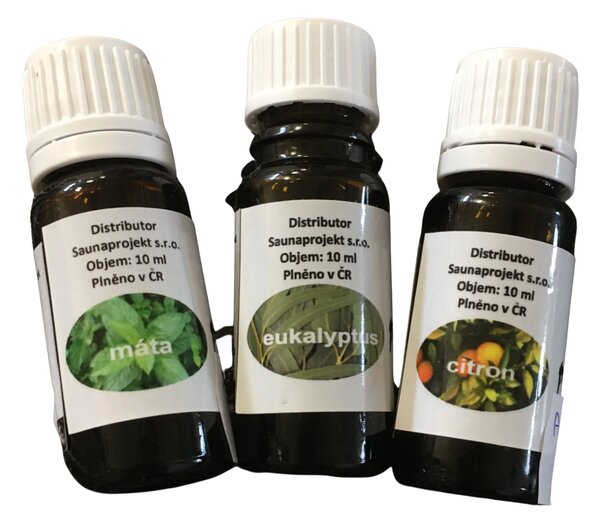 Saunaproject set esencií do sauny 3 × 10 ml – eukalyptus, citrón a mäta
