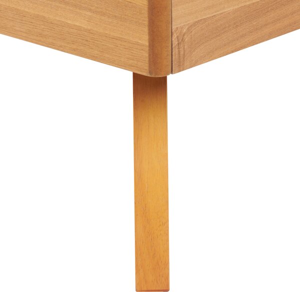 Posteľ prírodný jaseň MDF 120 x 200 cm lamelový rošt bez čela škandinávsky moderný štýl spálňa