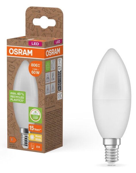 LED žiarovka z recyklovaného plastu B39 E14/7,5W/230V 2700K - Osram