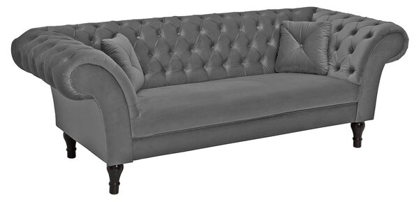 Dizajnová sedačka Rubby Chesterfield II 225 cm strieborno-sivá