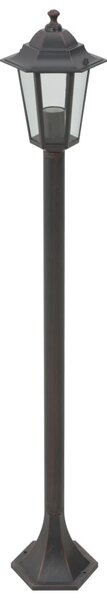 Záhradné stĺpové lampy 6 ks E27 110 cm hliníkové bronzové