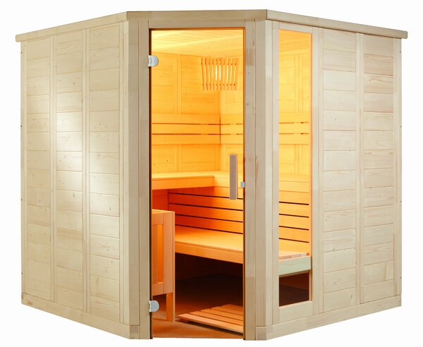 Sentiotec fínska sauna Komfort Corner Large 234x206x204cm