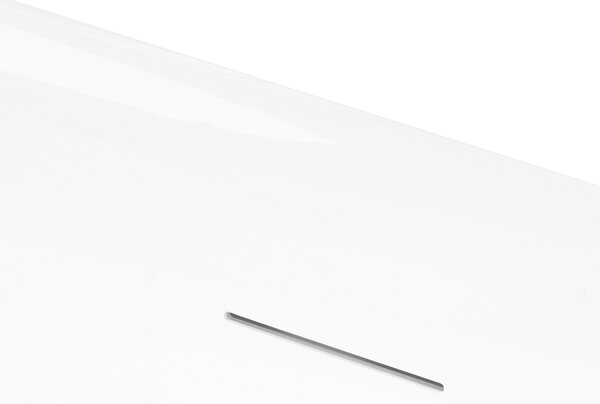 Voľne stojaca vaňa biela akrylátová 160 cm oválny tvar moderný minimalistický dizajn