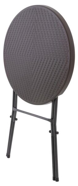 Záhradný barový stolík okrúhly - ratanová optika 110 cm - hnedý