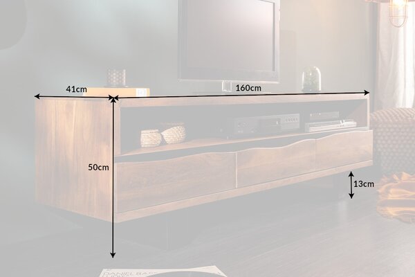 Dizajnový TV stolík Massive Honey 160 cm akácia