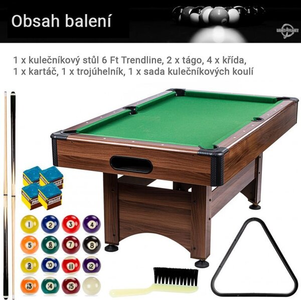 GamesPlanet biliardový stôl 6 ft, s vybavením