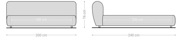 DELIFE Čalúnená posteľ Shona 180x200 cm bouclé krémovo biela