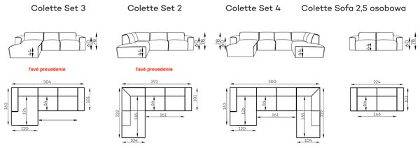 MOOD SELECTION Colette Set 3 -pravá sedačka