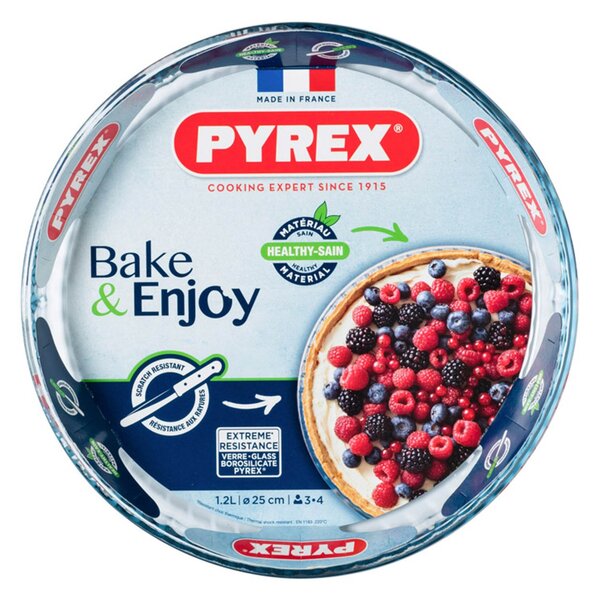 Sklenená zapekacia forma na koláč PYREX 31cm, borosilikát
