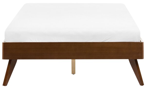 Posteľ tmavý jaseň 120 x 200 cm MDF posteľový rám bez čela s lamelovým roštom spálňa