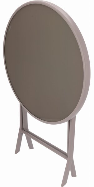Dekorstudio Balkónový skladací set na malý balkón 2x stolička a okrúhly stôl - béžový