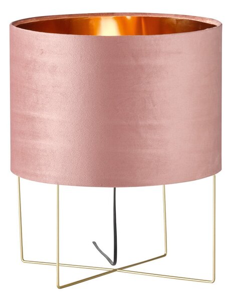 Ružová stolová lampa s textilným tienidlom (výška 43 cm) Aura – Fischer & Honsel