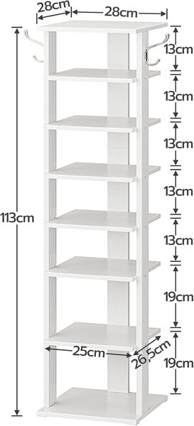 Úzky botník Vasagle Kloudy 28 cm biely