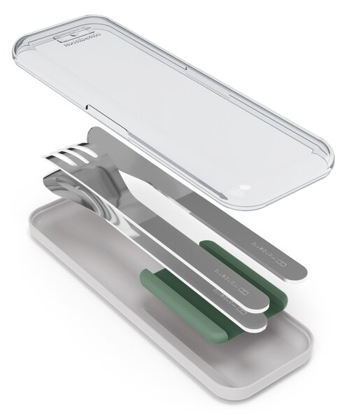 Nerezová sada príborov Monbento Slim Box Green Natural