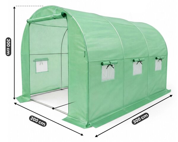Ak furniture Záhradný fóliovník BEDDIE I 200x300x200 cm zelený