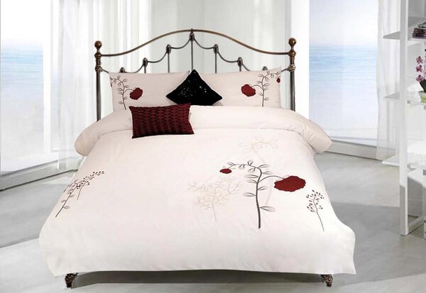 Prémiové posteľné prádlo z mikrovlákna v červenej a bielej farbe 200/220 cm Lagos