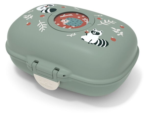 Desiatový box Monbento Gram Green Raccoon 600 ml
