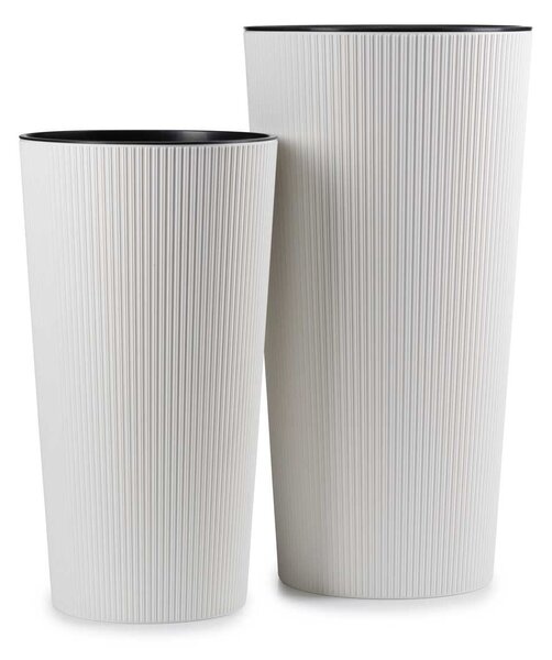 PLASTOVÝ KVETINÁČ URBANIKA ECO SADA 2KS 57X30 CM+46,6X25,5 CM BIELA