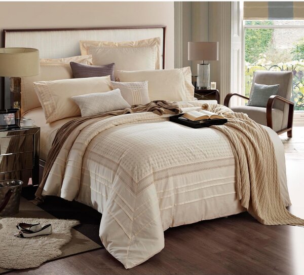 Bavlnené posteľné prádlo Premium v béžovej farbe 160/200 cm Marbella