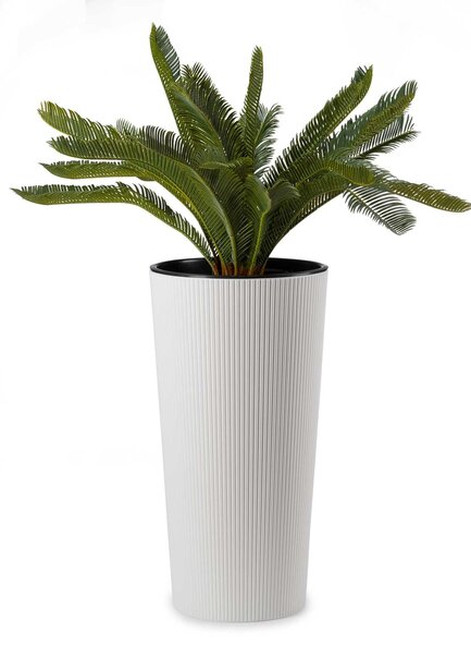 PLASTOVÝ KVETINÁČ URBANIKA ECO SADA 2KS 57X30 CM+46,6X25,5 CM BIELA
