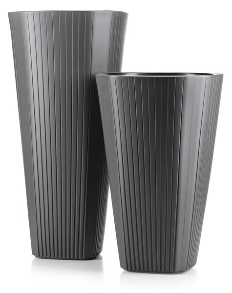 PLASTOVÝ KVETINÁČ MORA 39X61 CM ANTRACITOVÁ