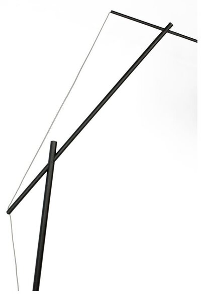 Čierna stojacia lampa White Label Tokio