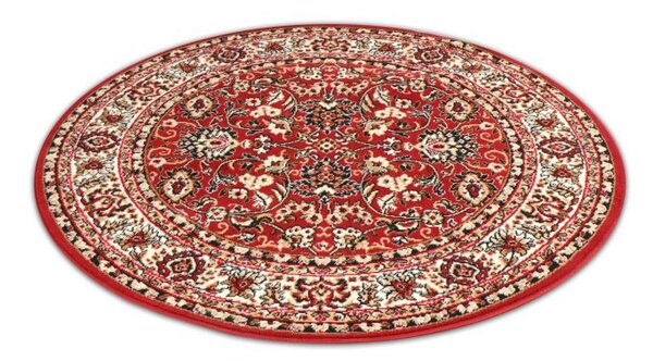 Sintelon , Kusový koberec Teheran Practica 59 / CVC kruh, 160x160 (priemer) kruh, červená, chodba / predsieň