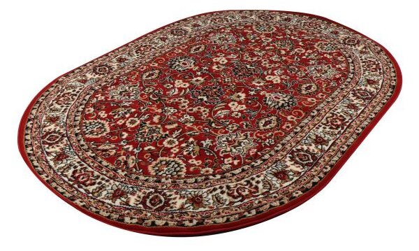 Sintelon , Kusový koberec Teheran Practica 59 / CVC ovál, 160x230, červená, chodba / predsieň